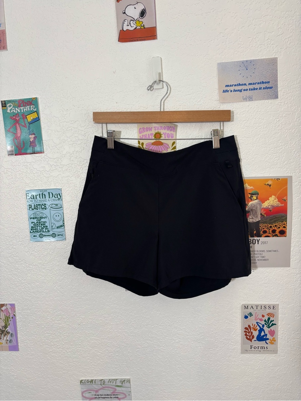 Athleta Black Athletic Shorts with Side Pockets